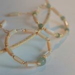 Buddha Stones 14K Gold Plated Tridacna Stone Hetian Jade Bead Bamboo Pattern Bracelet Bracelet BS 6