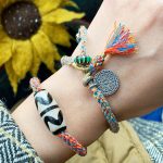 Buddha Stones Tibetan 925 Sterling Silver Om Mani Padme Hum Handmade Dzi Bead Protection Braid Bracelet Bracelet BS 9