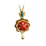 Buddha Stones 925 Sterling Silver Tibet Lotus Prayer Wheel Red Agate Enlightenment Necklace Pendant Necklaces & Pendants BS 10
