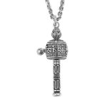 Buddha Stones Tibetan Om Mani Padme Hum Prayer Wheel Lotus Wisdom Rotatable Necklace Pendant Necklaces & Pendants BS 6