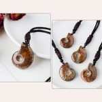 Buddha Stones Natural Ammonite Fossil Snail Pattern Meditation Healing Necklace Pendant Necklaces & Pendants BS 7