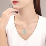 Buddha Stones 925 Sterling Silver Natural Jade Laughing Buddha Prosperity Abundance Chain Necklace Pendant Necklaces & Pendants BS 8