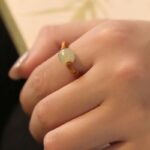 Buddha Stones Hetian Jade Beaded Bamboo Prosperity Luck Ring Ring BS 5