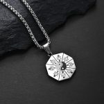 Buddha Stones Bagua Yin Yang Titanium Steel Balance Necklace Pendant Necklaces & Pendants BS Silver