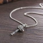Buddha Stones Tibetan Om Mani Padme Hum Prayer Wheel Lotus Wisdom Rotatable Necklace Pendant Necklaces & Pendants BS 12