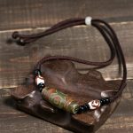 Buddha Stones Tibetan Nine-Eye Dzi Bead Protection String Necklace Necklaces & Pendants BS 5