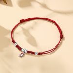 Buddha Stones 925 Sterling Silver Luck Koi Fish Wealth Handcrafted Braided Red Bracelet Bracelet BS 2