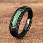 Buddha Stones Natural Stone Green Agate Power Multilayered Braided Leather Bracelet (Extra 30% Off | USE CODE: FS30) Bracelet BS Green Aventurine 23cm