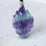 Buddha Stones Natural Fluorite Gold Sheen Obsidian Fox Pendant Protection Necklace Necklaces & Pendants BS 2