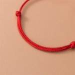 Buddha Stones 925 Sterling Silver Four Leaf Clover Red Rope Bracelet Bracelet BS 3