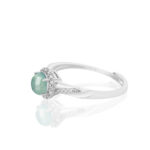 Buddha Stones 925 Sterling Silver Round Jade Luck Prosperity Adjustable Ring Ring BS 2