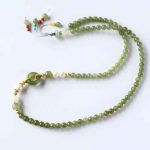 Buddha Stones Hetian Jade Pearl Peace Buckle Luck Wealth String Bracelet Bracelet BS 4