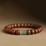 Buddha Stones Natural Abelia Biflora Wood Hetian Jade Bamboo Bead Warding Off Evil Spirits Bracelet Bracelet BS 6*8mm Abelia Biflora Wood&Hetian Jade Bamboo Bead 18cm