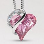 Buddha Stones Love Heart Birthstone Healing Energy Necklace Pendant Necklaces & Pendants BS 10a-October-Tourmaline Hot Pink