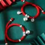 Buddha Stones 925 Sterling Silver Handmade Fu Character Lucky Money Bag Chinese Lock Charm Bell Lotus Copper Coin King Kong Knot Braided Kids Bracelet Bracelet BS 17
