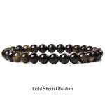 Buddha Stones Natural Stone Quartz Healing Beads Bracelet Bracelet BS 8mm Gold Sheen Obsidian