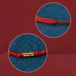 Buddha Stones 925 Sterling Silver Lucky Golden Bead Braided String Bracelet Anklet Bracelet BS 13