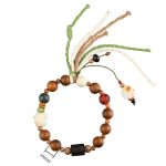Buddha Stones Lightning Strike Wood Bodhi Seed Cat Paw Claw Auspiciousness Protection Tassel Bracelet Bracelet BS 9