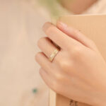 Buddha Stone 999 Sterling Silver Gold-Painted Joyful Flower Pattern Peaceful Heart Sutra Ring Ring BS 4
