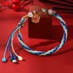 Buddha Stones 925 Sterling Silver Handmade Gourd Blessing String Reincarnation Knot Bracelet Bracelet BS 6