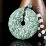 Buddha Stones Year of the Dragon Natural Jade Nine Dragons Peace Buckle Protection Necklace Pendant Necklaces & Pendants BS Dragon(Protection♥Success)