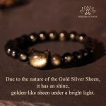 Buddha Stones Gold Sheen Obsidian Silver Sheen Obsidian Lovely Paw Lucky Cat Protection Bracelet Bracelet BS 2