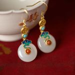Buddha Stones Jade Copper Coins Auspicious Clouds Prosperity Necklace Pendant Bracelet Ring Earrings Bracelet Necklaces & Pendants BS 7