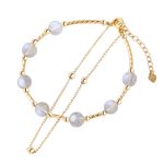 Buddha Stones Moonstone Positive Charming Chain Bracelet Bracelet BS Moonstone (Love ♥ Calm)
