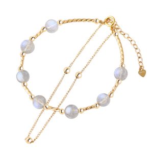 Buddha Stones Moonstone Positive Charming Chain Bracelet Bracelet BS Moonstone (Love ♥ Calm)