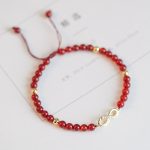 Natural Red Agate Endless Knot Four Leaf Clover Star Confidence String Bracelet Bracelet BS 1