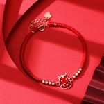 Buddha Stones 925 Sterling Silver Chinese Zodiac Luck Faith Discolor Red String Bracelet Bracelet BS Horse(Wrist Circumference 15-18cm)