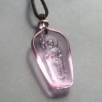 Buddha Stones Ksitigarbha Buddha Liuli Crystal Serenity Amulet Necklace Pendant Necklaces & Pendants BS Pink Standing Ksitigarbha