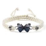 Buddha Stones Butterfly Freedom Love String Charm Bracelet Bracelet BS Beige-Gray Butterfly