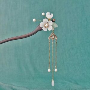 Buddha Stones Ebony Flower Protection Blessing Hairpin Decorations Hairpin BS Ebony (Protection ♥ Courage)