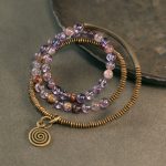 Buddha Stones Purple Phantom Red Hematoid Quartz Green Rutilated Quartz Copper Love Forgive Bracelet Bracelet BS Purple Phantom 17-17.5cm