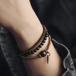 Buddha Stones Rainbow Obsidian Ebony Wood Copper Healing Triple Wrap Bracelet Bracelet BS 4
