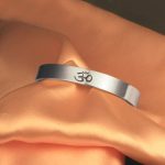Buddha Stones Tibetan OM Symbol Mindfulness Cuff Bracelet Bangle Bracelet Bangle BS 6