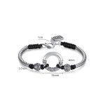 Buddha Stones 999 Sterling Silver Fu Character Peace Buckle Copper Coin Auspicious Clouds Fortune Bracelet Bracelet BS 16