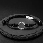 Buddha Stones 925 Sterling Silver Black Onyx Peace Buckle Protection Bracelet Bracelet BS Black Onyx Peace Buckle(Wrist Circumference: 14-26cm)