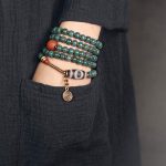 Buddha Stones 108 Mala Beads Bodhi Seed Dzi Bead Wisdom Bracelet Bracelet Mala BS 2