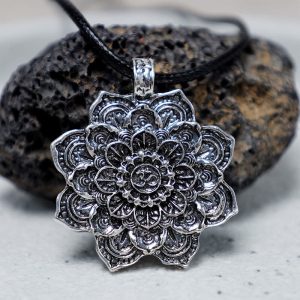 Buddha Stones Tibetan Lotus Blessing Necklace Pendant Necklaces & Pendants BS 1