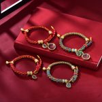 Buddha Stones Tibetan Om Mani Padme Hum Carved Zakiram Goddess of Wealth Charm Amulet Bracelet Bracelet BS 1