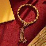 Buddha Stones Handmade Tibetan Five God Of Wealth Dragon Scale Rope Luck Braid Bracelet Bracelet BS Colorful Gold(Wrist Circumference 14-18cm)