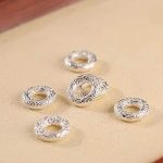 Buddha Stones 925 Sterling Silver Auspicious Clouds Peace Buckle Safe And Sound Bracelet Anklet Bracelet BS 11
