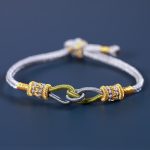 Buddha Stones Handmade Knotting Faith Strength Braid String Bracelet Bracelet BS Gray 18cm