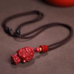 Buddha Stones Chinese Zodiac Natal Buddha Natural Cinnabar Amulet Keep Away Evil Spirits Necklace Pendant Necklaces & Pendants BS 4