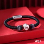 Buddha Stones 999 Sterling Silver 12 Constellations of the Zodiac Blessing Handmade String Bracelet Bracelet BS Virgo