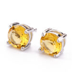 Buddha Stones Natural Various Gemstone Amethyst Love Earrings Earring BS Citrine