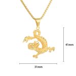 Buddha Stones Dancing Dragon Pattern Luck Necklace Pendant Necklaces & Pendants BS 5