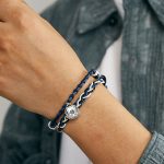 Buddha Stones 925 Sterling Silver Om Mani Padme Hum Swastika Handmade Protection Bracelet Bracelet BS 12